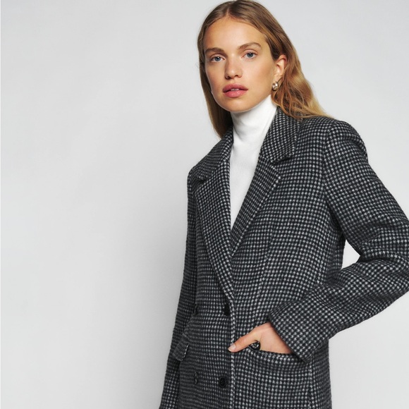 Reformation S coat in black and white houndstooth. Great condition! - Picture 3 of 11